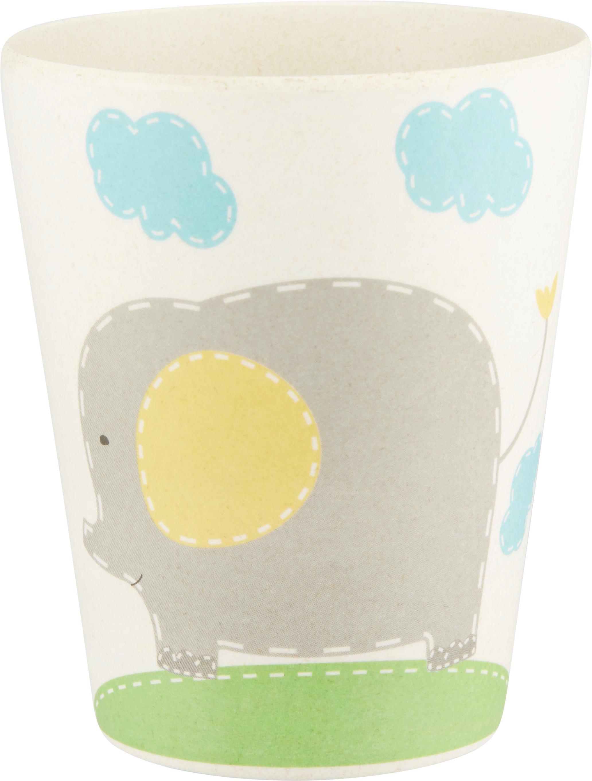 Trinkbecher Elefant Bunt, 2-teilig - Multicolor/Naturfarben, Naturmaterialien/Holz (7,5/9,5cm) - Zandiara