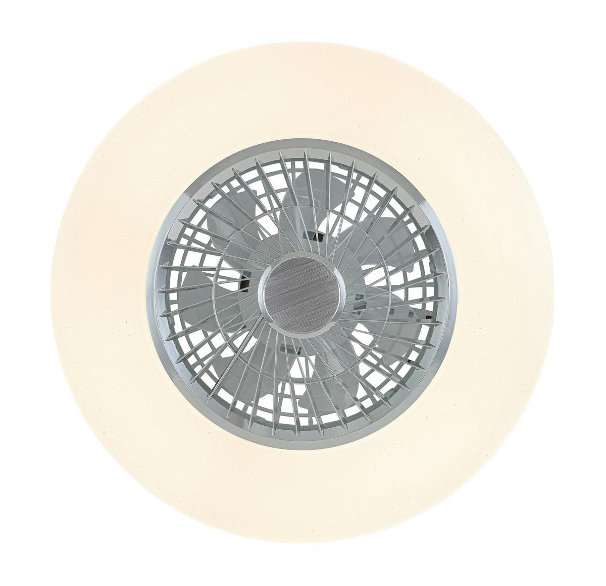 LED-Deckenleuchte Luftiku Weiß/Chromfarben max. 50 Watt - Chromfarben/Weiß, KONVENTIONELL, Kunststoff/Metall (58/14,5cm) - Premium Living