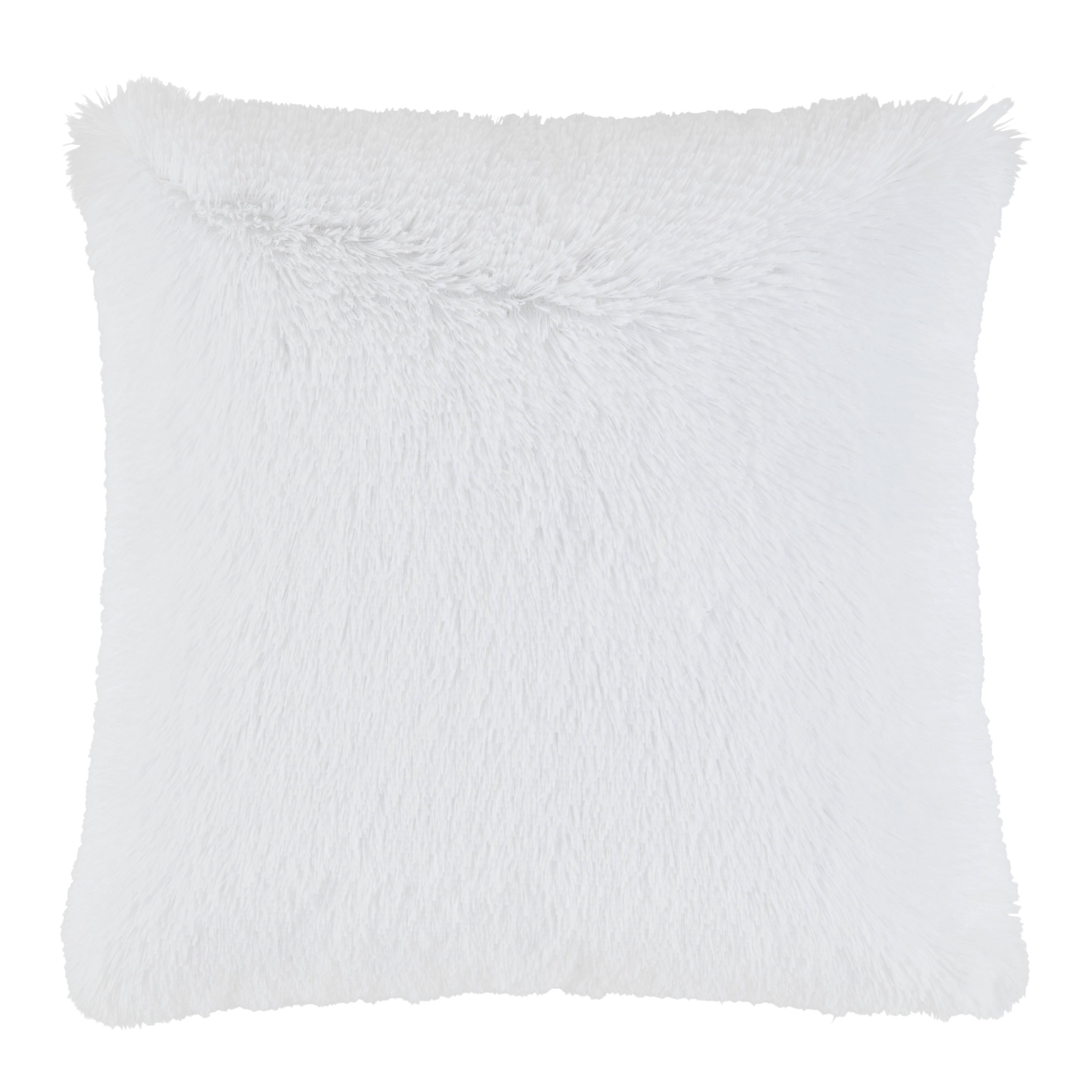 Zierkissen Fluffy in Weiß ca. 45x45cm - Weiß, ROMANTIK / LANDHAUS, Textil (45/45cm) - Modern Living