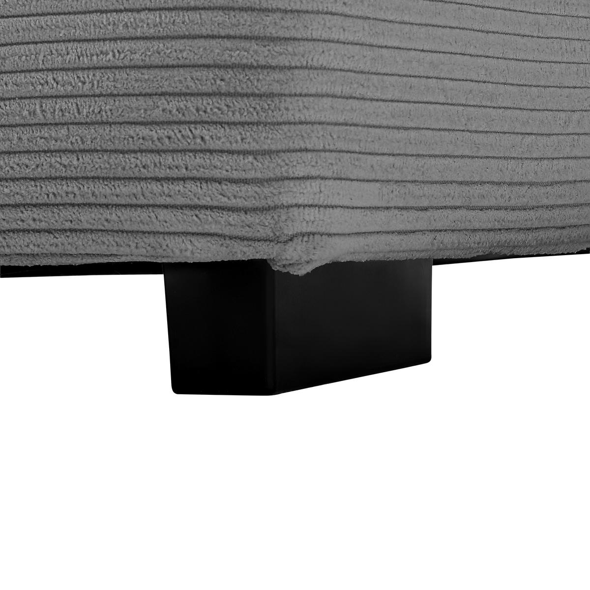 Ecksofa Pedro Grau - Schwarz/Grau, MODERN, Kunststoff/Textil (300/190cm) - Mömax