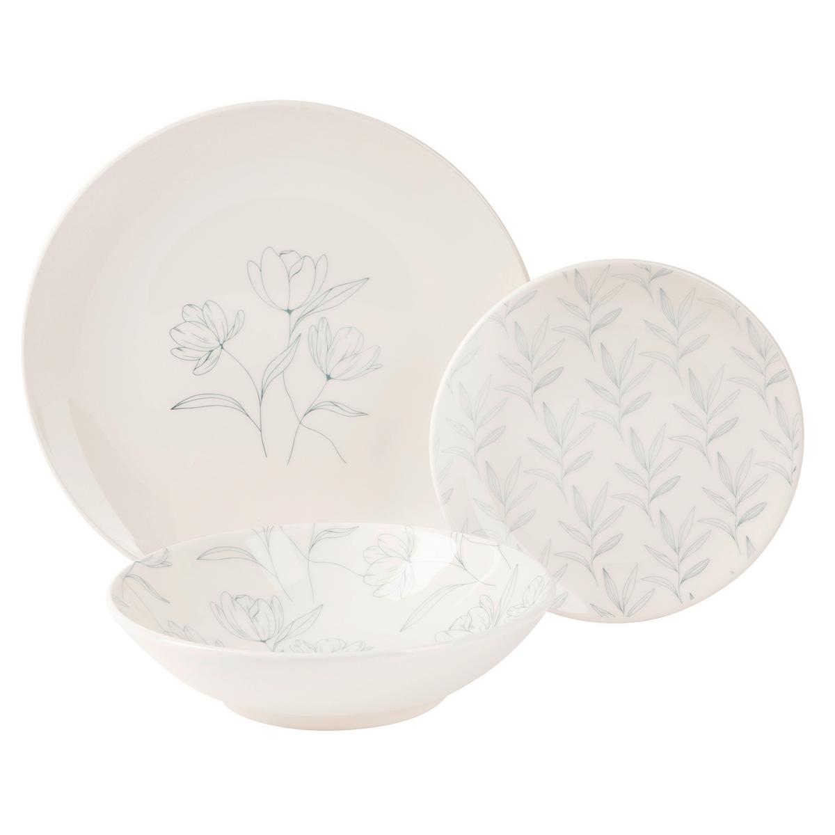ZASTAWA STOŁOWA FLOWER - biały, Lifestyle, ceramika - Novel