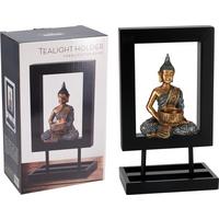 Mécsestartó Buddha - fekete, Basics, faalapú anyag (17/11/28cm)