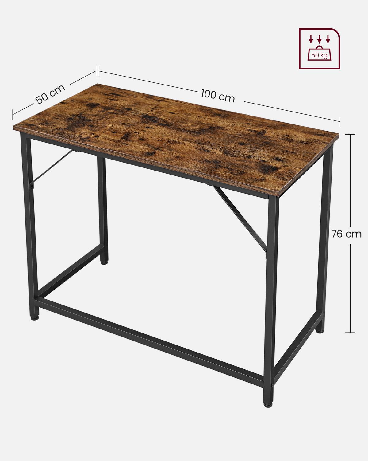 Computertisch Schwarz/Dunkelbraun - Dunkelbraun/Schwarz, Trend, Holzwerkstoff/Metall (100/50/75,5cm) - MID.YOU