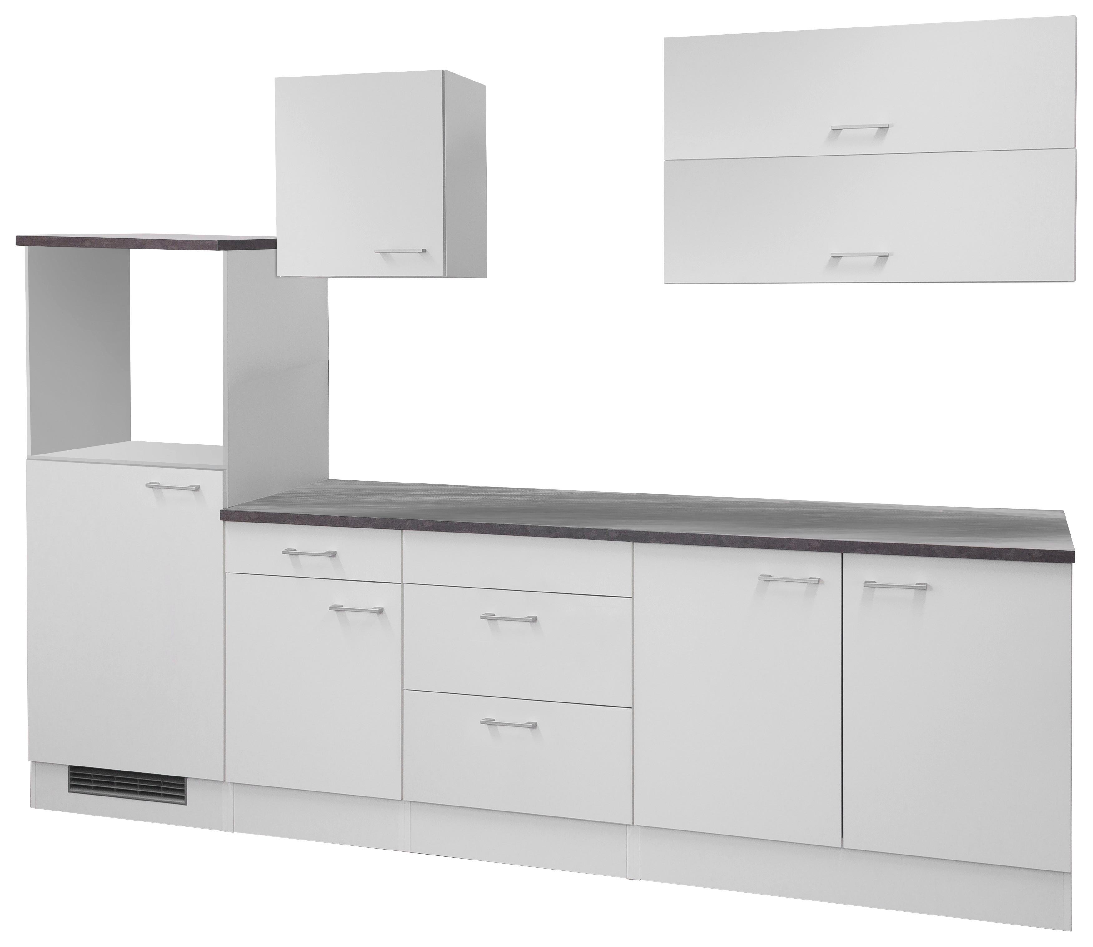 Kuhinjski Blok Brez Aparatov Lucca, Bela - bela/barve aluminija, Moderno, umetna masa/leseni material (270cm) - FlexWell