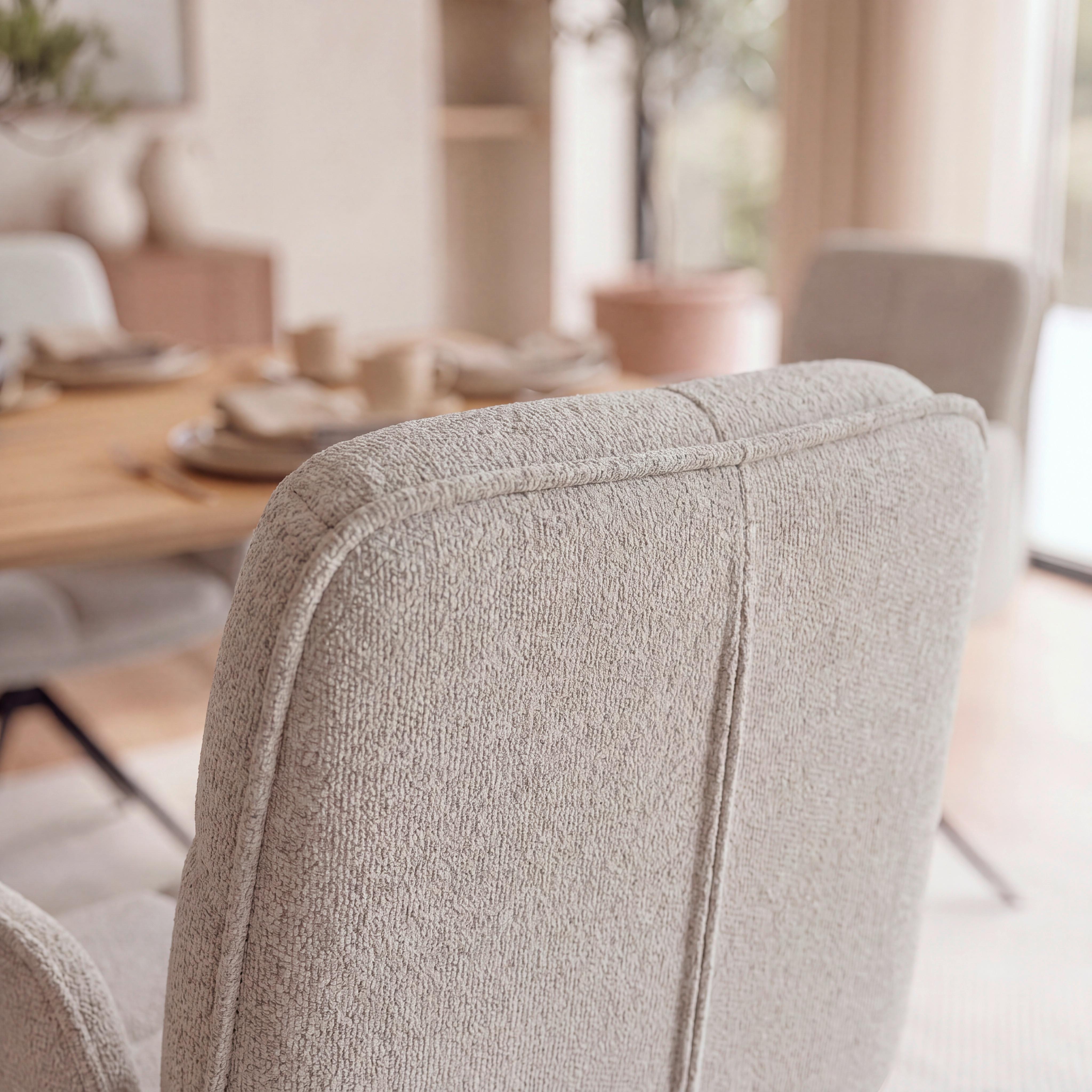 STOL MED ARMSTÖD NALANI - mörkgrå/greige, Modern, metall/textil (58/90/65,5cm) - Bessagi Home