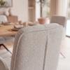 STOL MED ARMSTÖD NALANI - mörkgrå/greige, Modern, metall/textil (58/90/65,5cm) - Bessagi Home