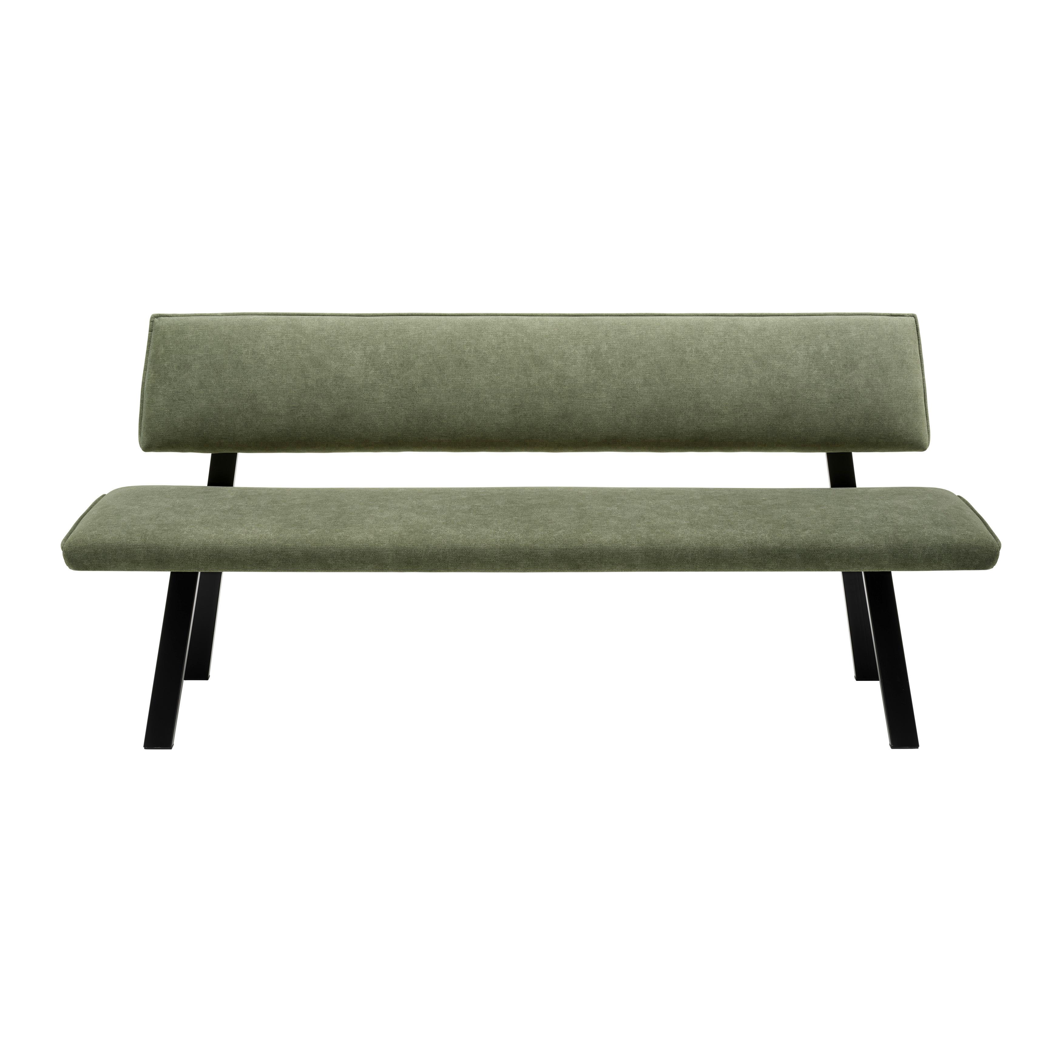 Sitzbank Mendosa 100 in Grün - Schwarz/Grün, Basics, Textil/Metall (170/87/60cm) - Premium Living