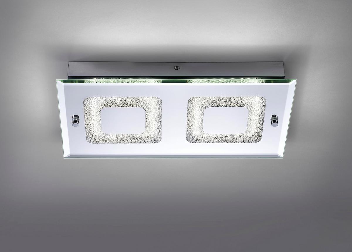 LED-Deckenleuchte Lisa max. 6 Watt - Chromfarben, KONVENTIONELL, Glas/Metall (40/7,5/24cm)