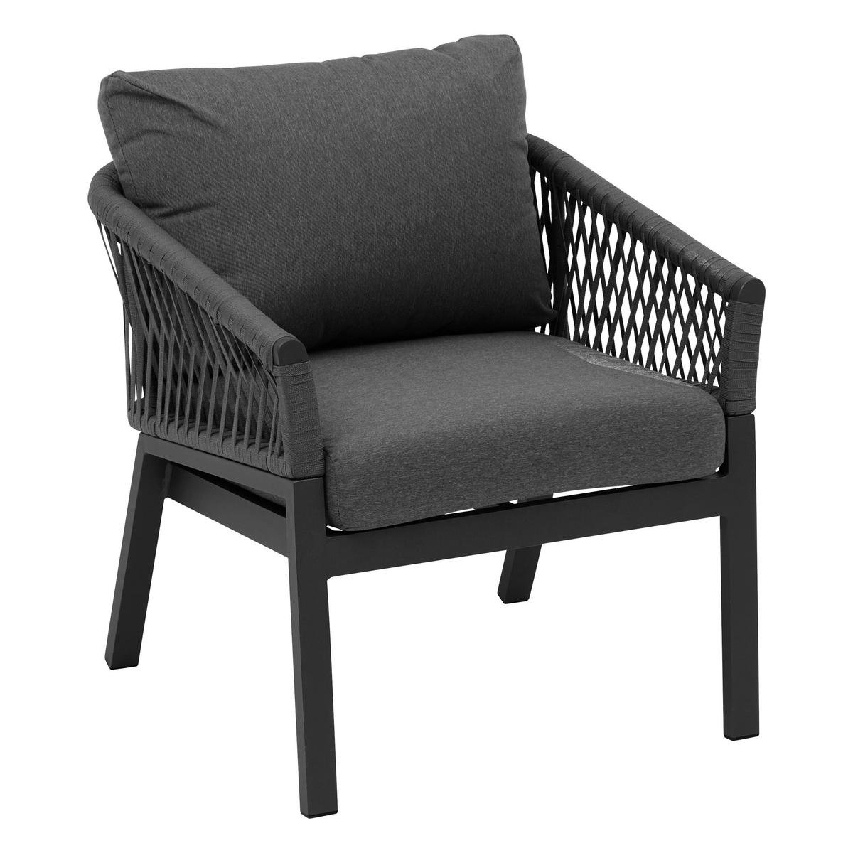 Set grădină Oriengo - gri închis, Basics, plastic/metal (150/80/328cm)