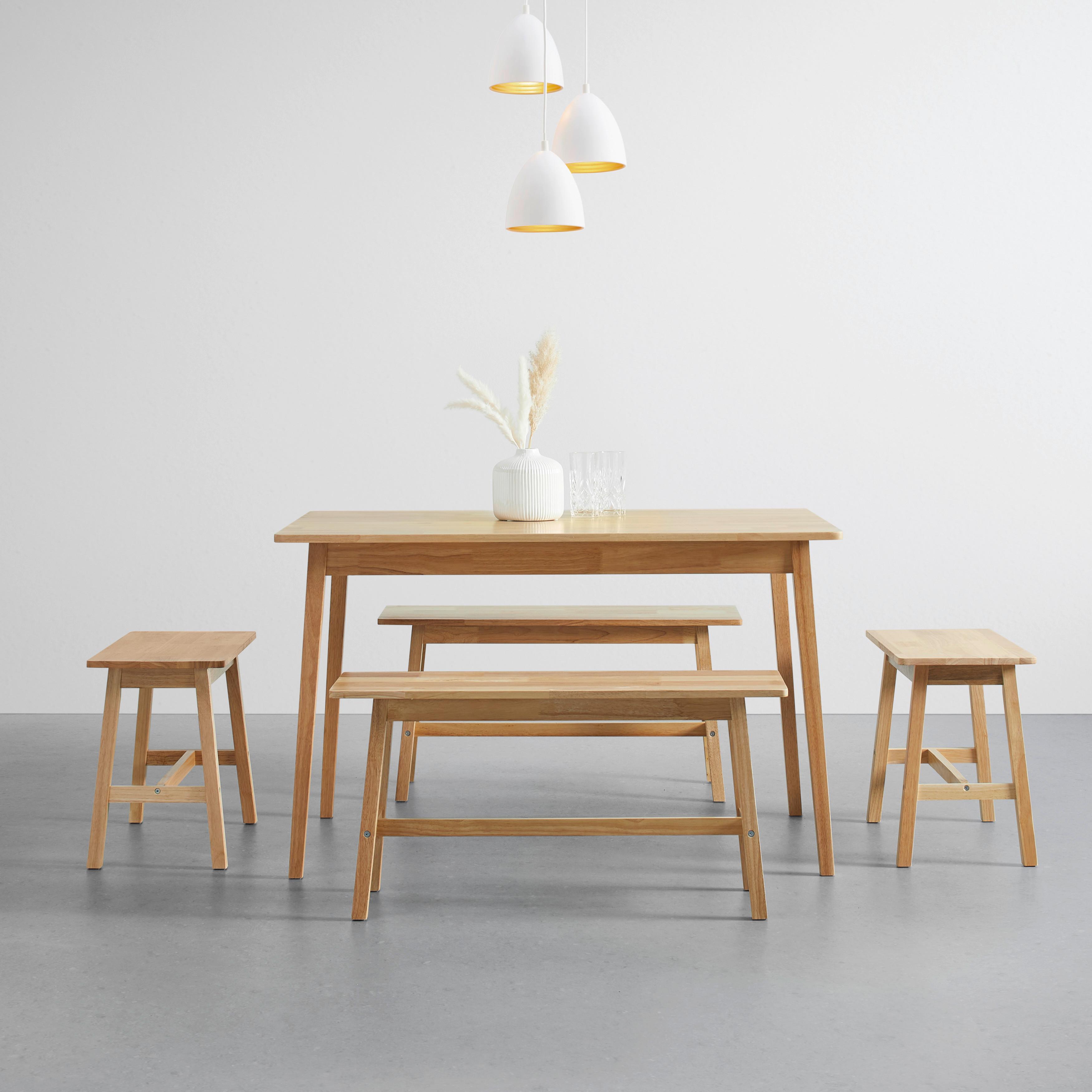 Sitzgruppe Holz Marijana Eichefarben - Eichefarben, MODERN, Holz (120-90-60/80-30-30/73-45-45cm) - Bessagi Home