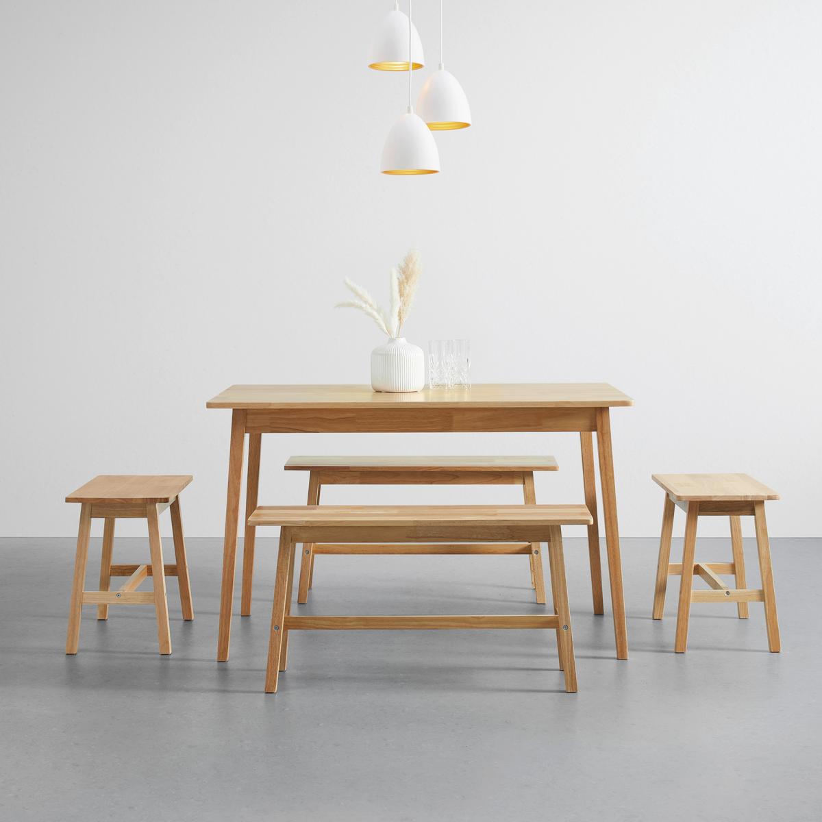 Sitzgruppe Holz Marijana Eichefarben - Eichefarben, MODERN, Holz (120-90-60/80-30-30/73-45-45cm) - Bessagi Home