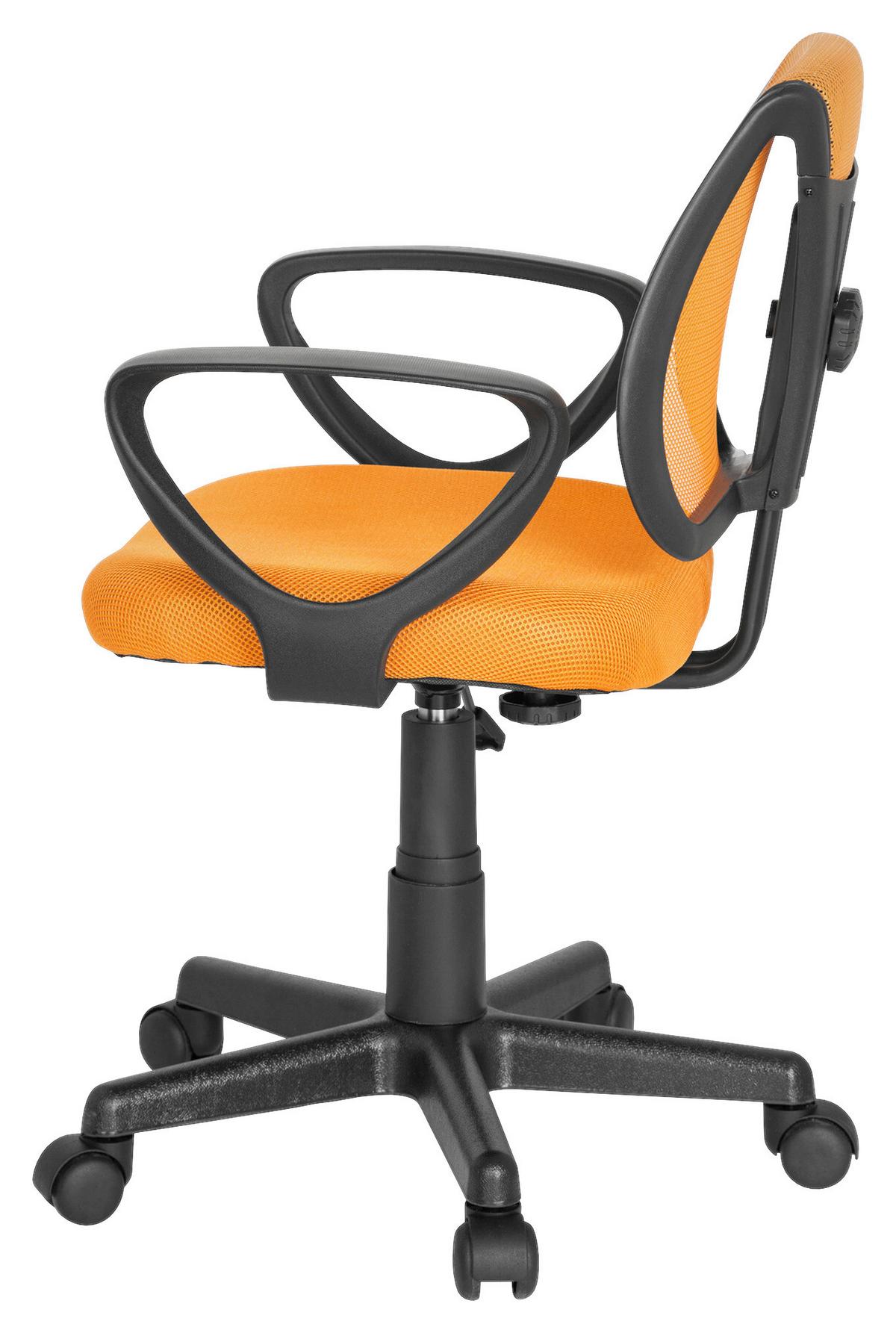 Jugenddrehstuhl Kiddy CD ca. 58x75-92x45 cm Orange - Schwarz/Orange, Basics, Kunststoff (58/75-92/45cm) - MID.YOU