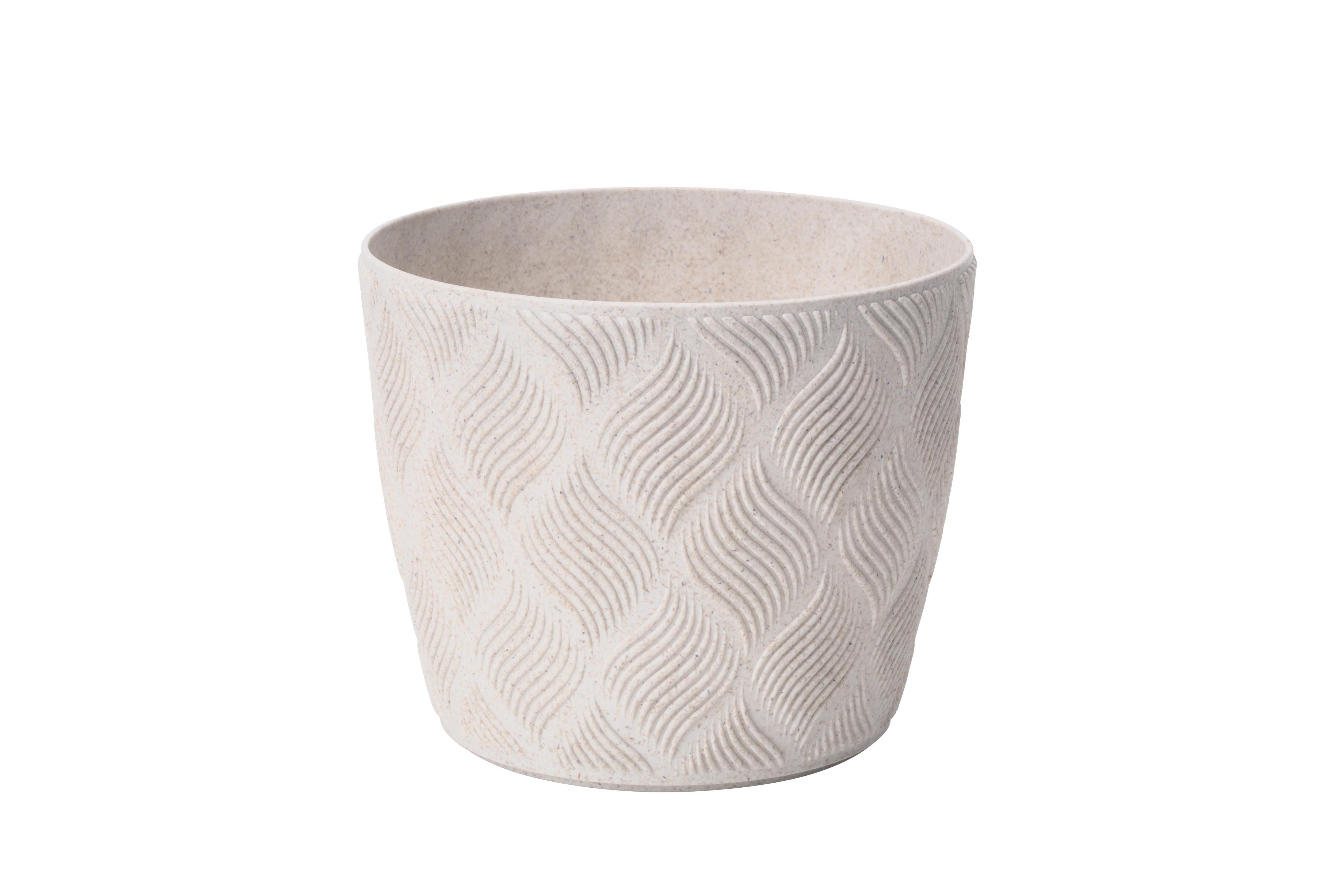 Übertopf Grow Eco Wood 17 Weiß Ø ca. 16,7cm - Weiß, KONVENTIONELL, Kunststoff (16,7/14cm) - Mömax