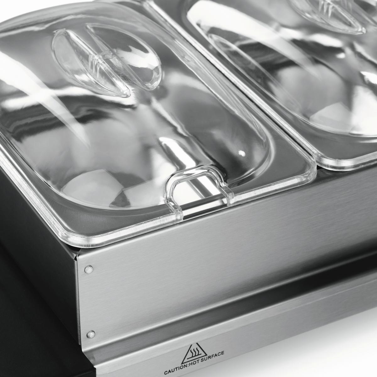 CHAFING-DISH 16442 - Silberfarben/Schwarz, Basics, Kunststoff/Metall (54,6/14,7/27,8cm) - GOURMETMAXX