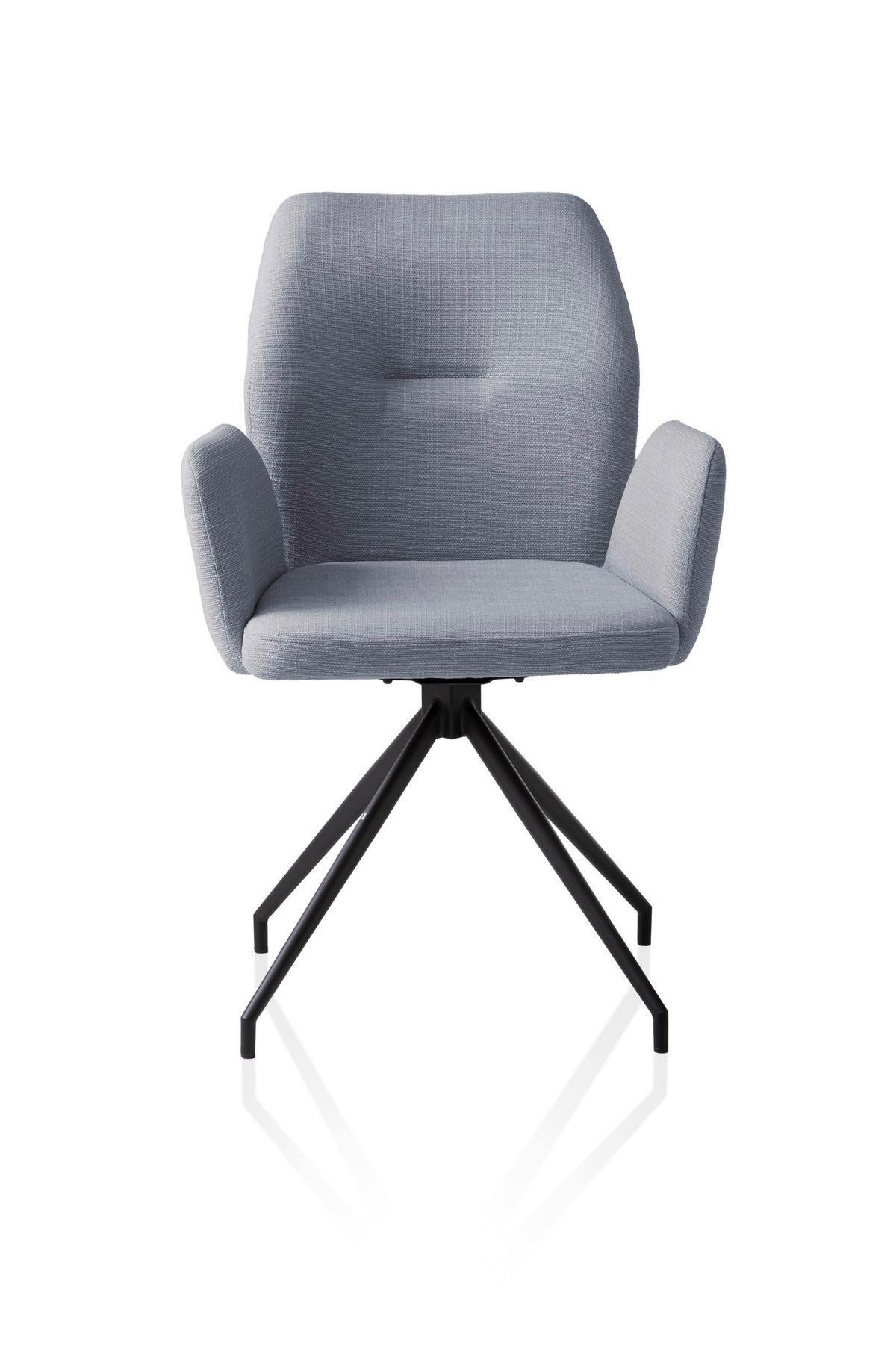 Naslanjač Hilda, Temno Siva, Vrtljiv - temno siva/črna, Moderno, kovina/tekstil (59/88/58cm) - Livetastic