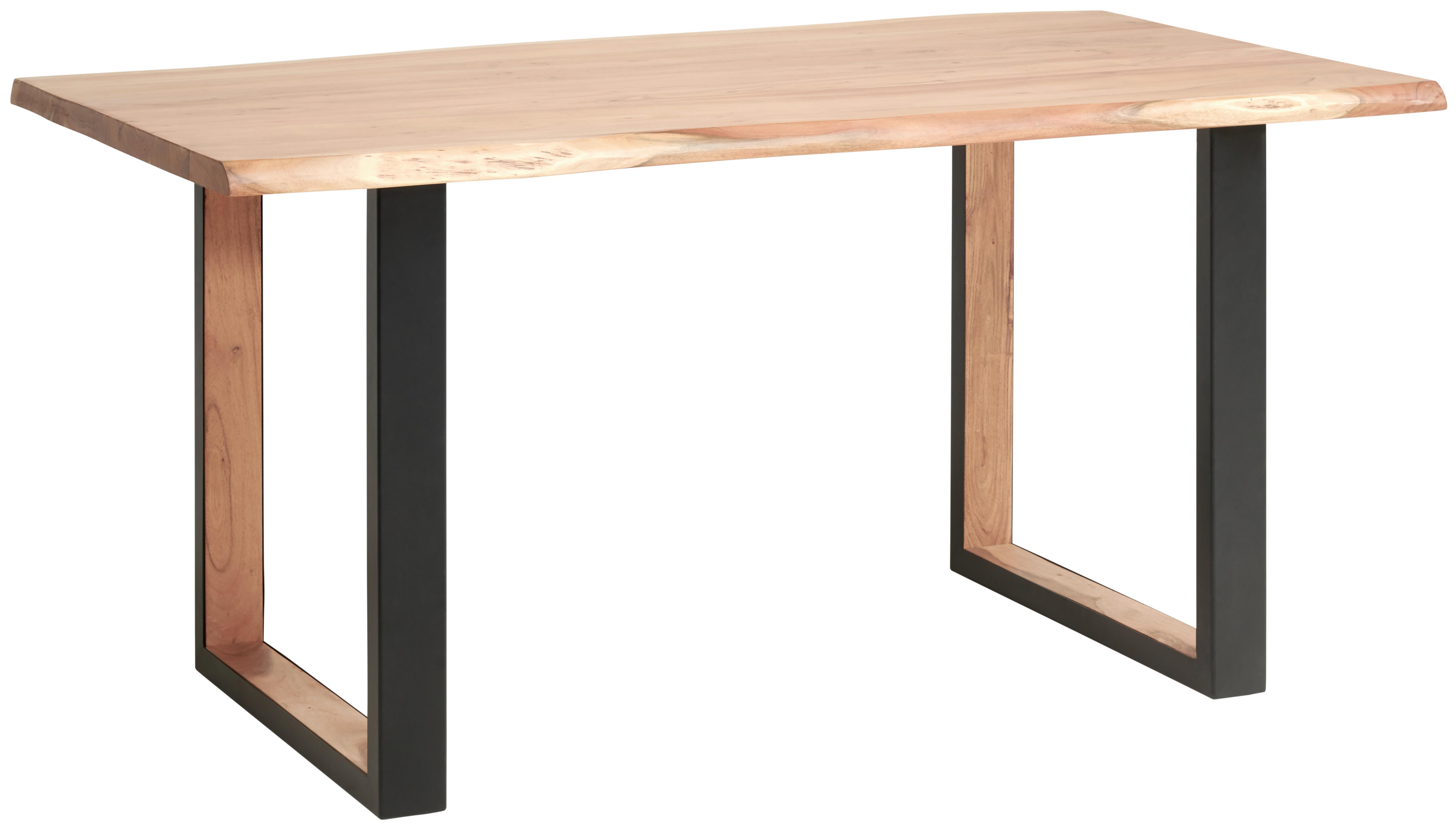 STÓŁ DO JADALNI FIORENTINO - kolor akacjowy/czarny, Natur, metal/drewno (140/76/80cm) - Livetastic
