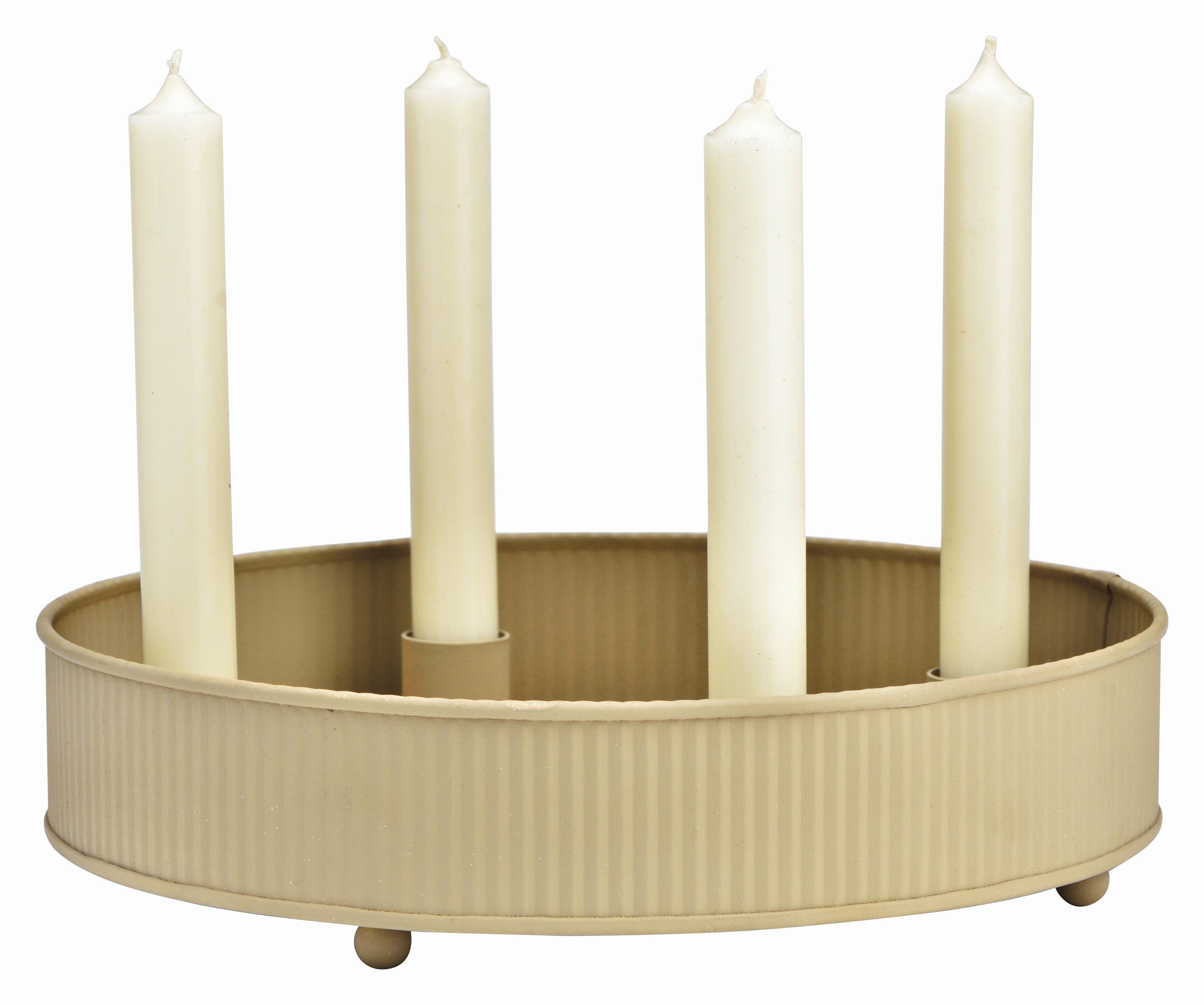 Adventkranz Cosy Time Beige - Beige, Basics, Metall (26/6/26cm)