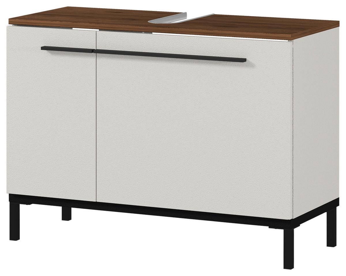 SZAFKA POD UMYWALKĘ YONKERS 573 - kolor orzechowy/kaszmir, Modern, materiał drewnopochodny/metal (80/59/34cm) - Xora