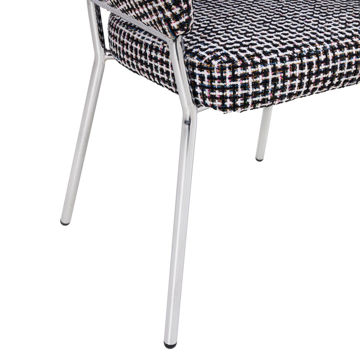 Sessel Coco -Trend- - Chromfarben/Multicolor, Modern, Textil/Metall (60/60/60cm) - Premium Living