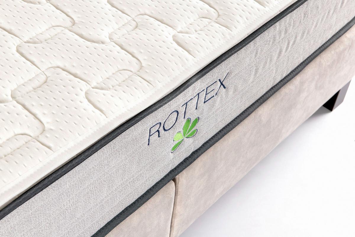Boxspring Ágy Pasadena - krémszínű, Modern, faalapú anyag/textil (160/200cm)