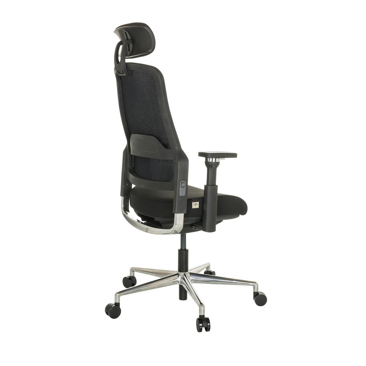 Drehstuhl Teraro AX Schwarz - Silberfarben/Schwarz, Basics, Kunststoff/Textil (65/111-126/61cm) - MID.YOU