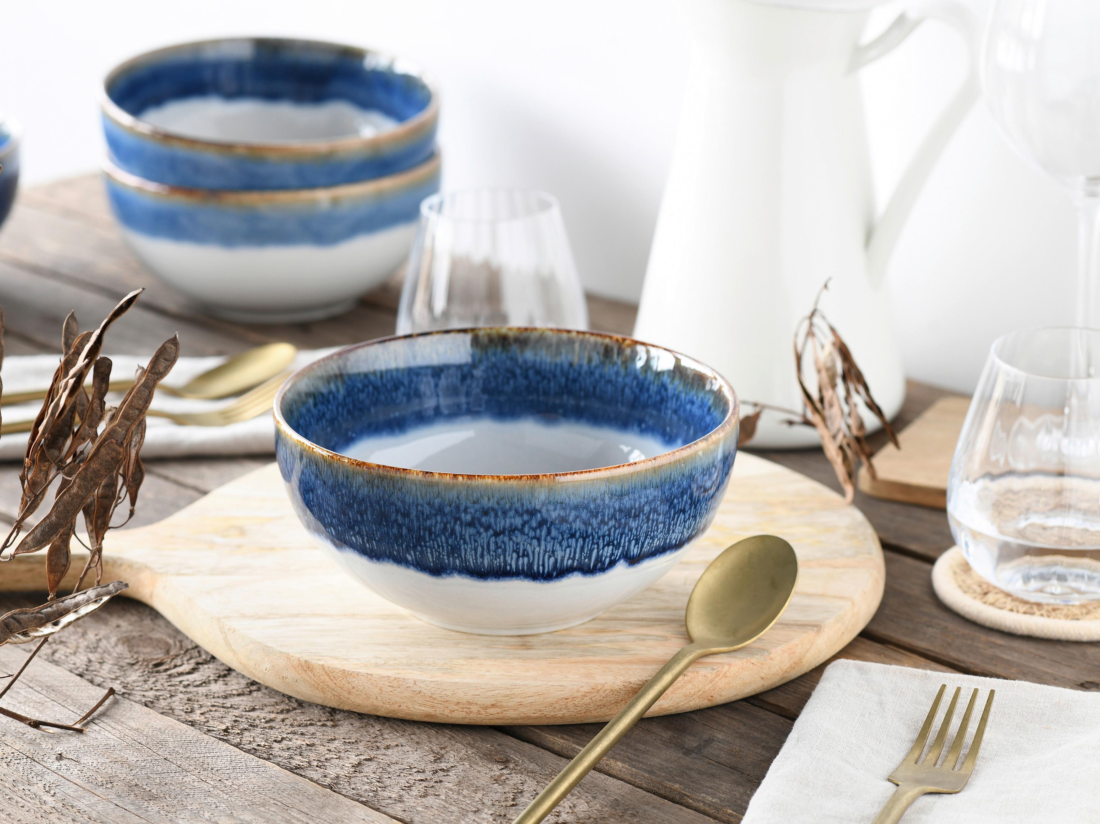 Set Posod Cascade Blue, 4-Delni - modra/bela, Design, keramika (17,5cm) - Creatable