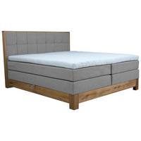 Boxspringbett Cloud Grau ca. 160x200cm - Eichefarben/Grau, KONVENTIONELL, Holz/Holzwerkstoff (160/200cm) - Premium Living