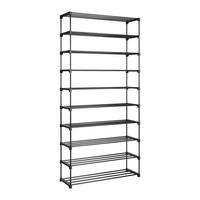 Schuhregal Grando Schwarz - Schwarz, Konventionell, Kunststoff/Metall (94/194/30cm) - Based