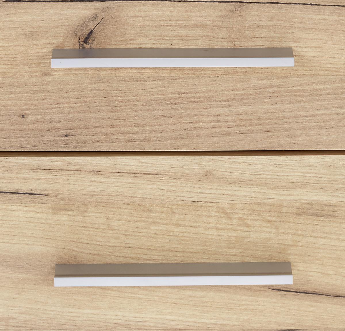 Ladičar Fontana - boje hrasta/boje kroma, Moderno, drvni materijal/plastika (44,3/59,6/50cm) - Modern Living