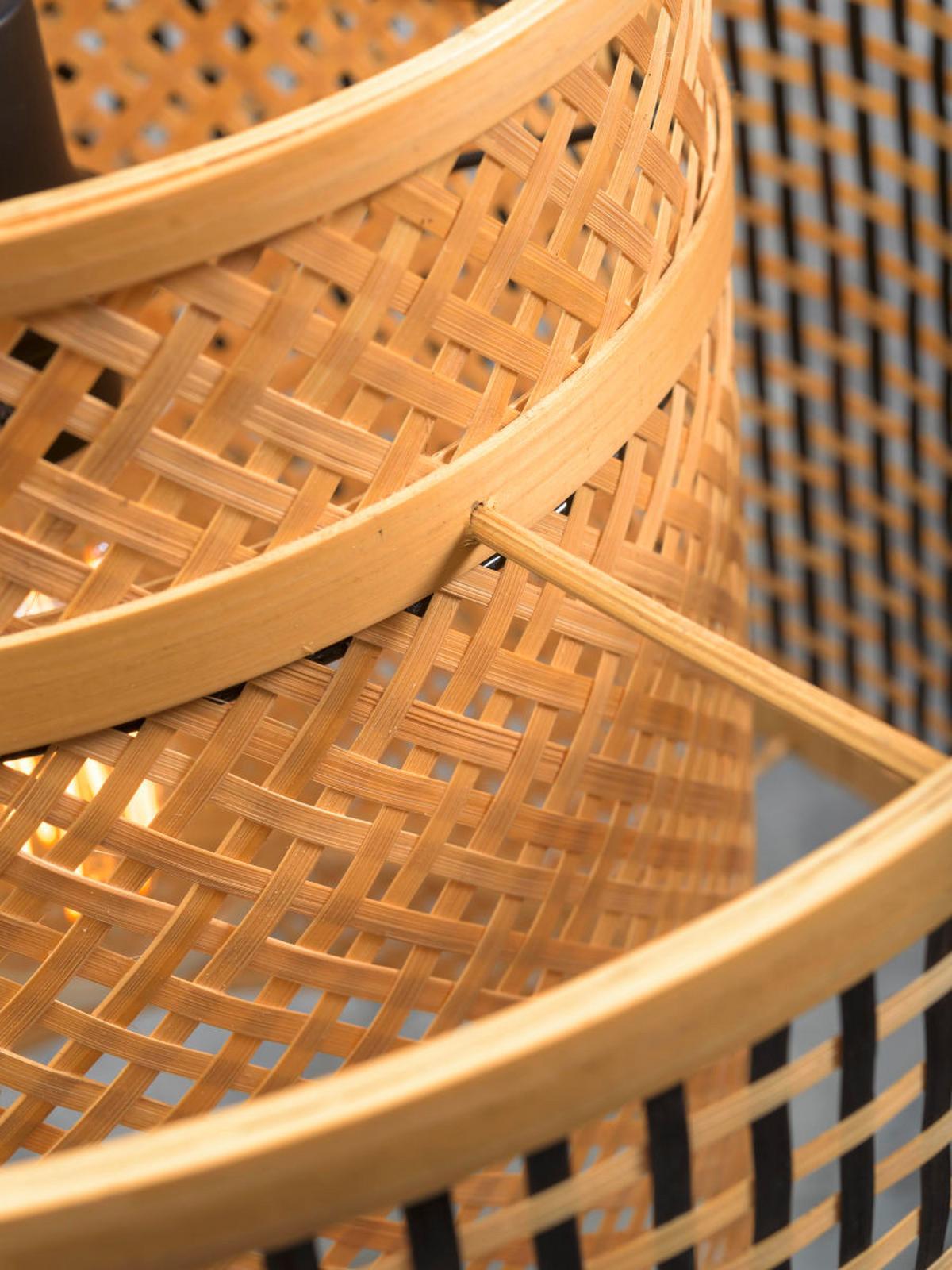 Viseča Svetilka Bhutan, Črna, Bambus - črna/rjava, Design, naravni materiali (43/243/41,5cm) - Good & Mojo