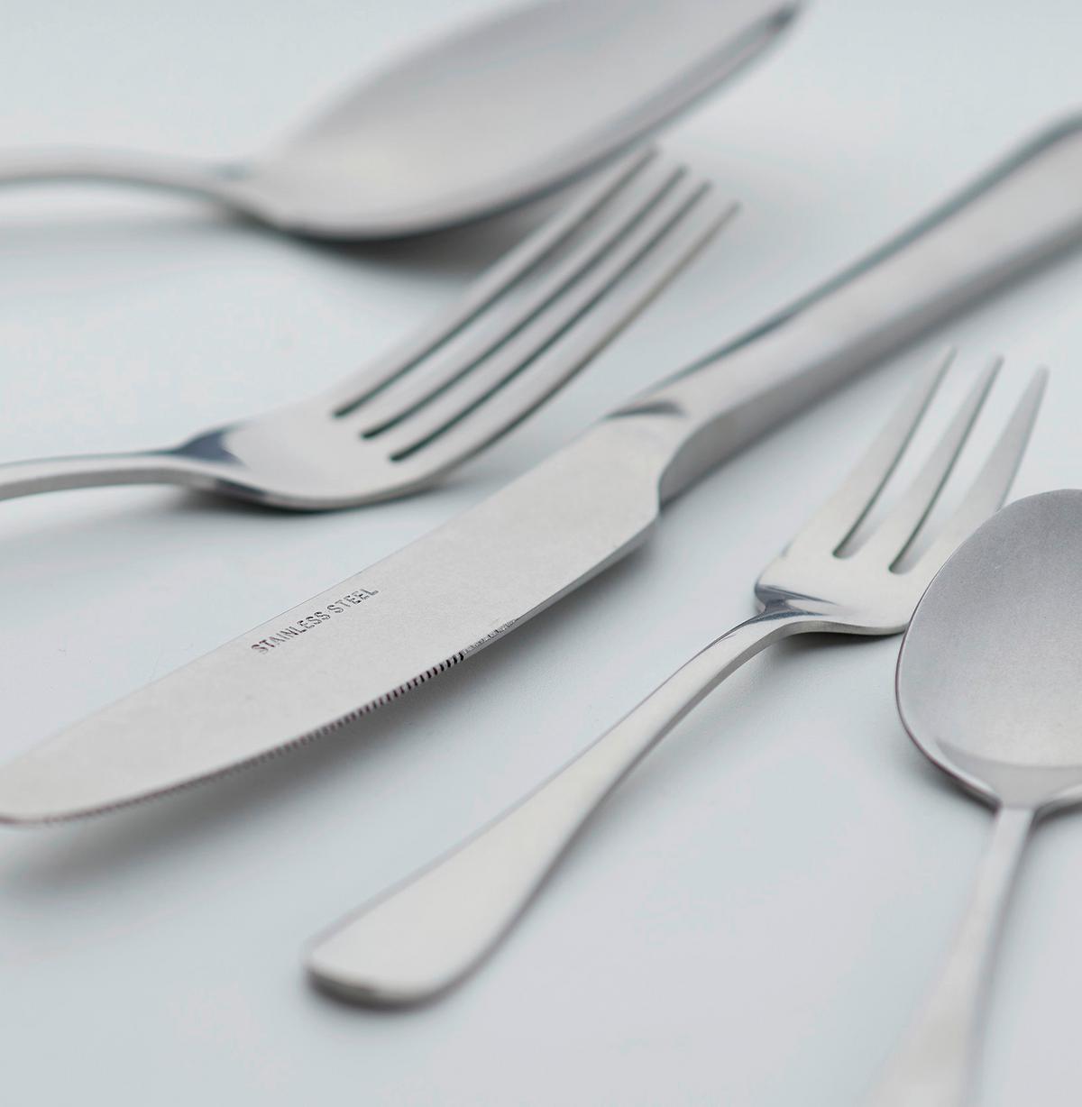 Besteckset Stonewashed Silberfarben 30-teilig - Silberfarben, Basics, Metall - Echtwerk