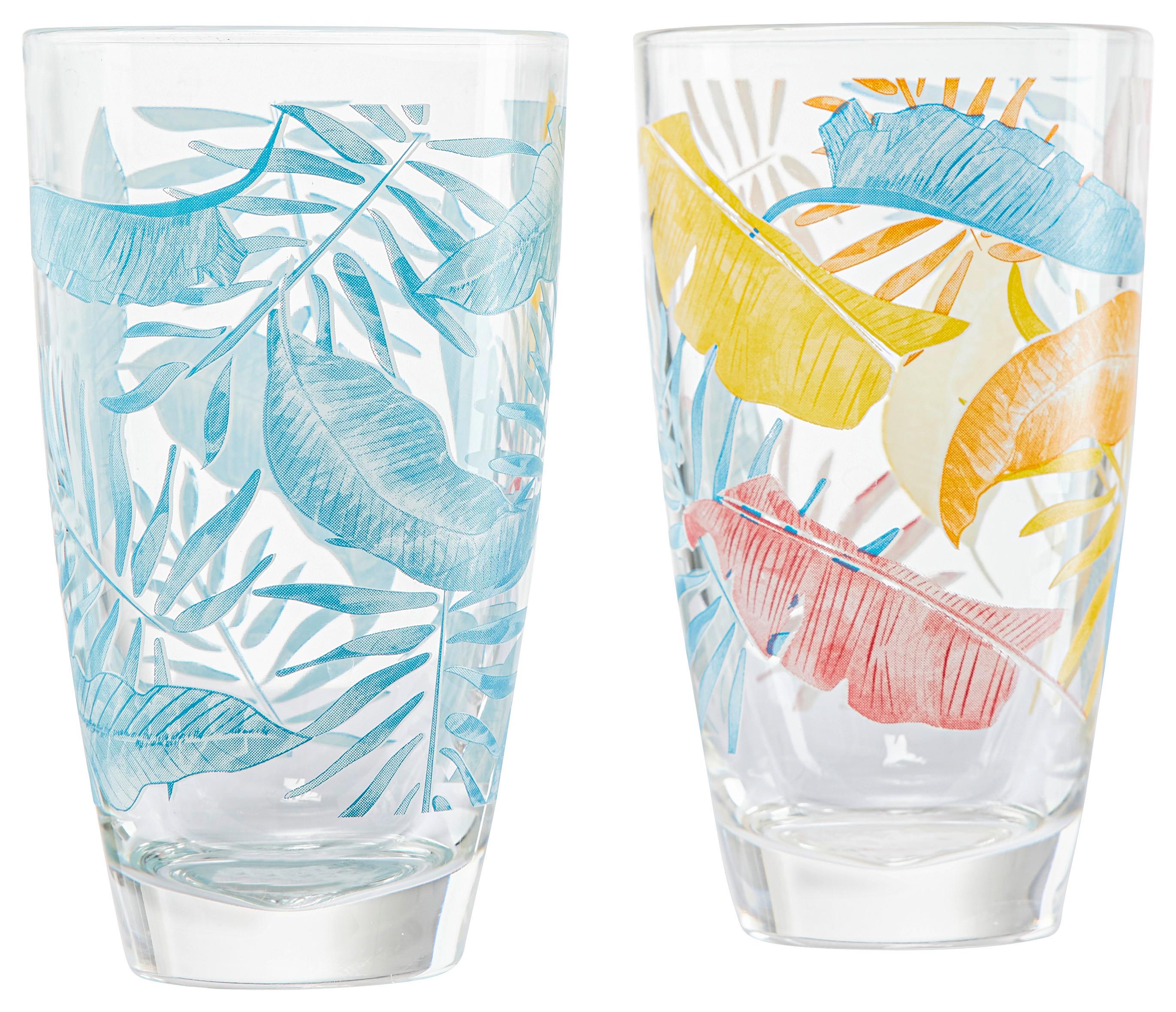 Trinkglas Shades of Summer in diversen Farben - Türkis/Klar, LIFESTYLE, Glas (7,9/13,8cm) - Modern Living
