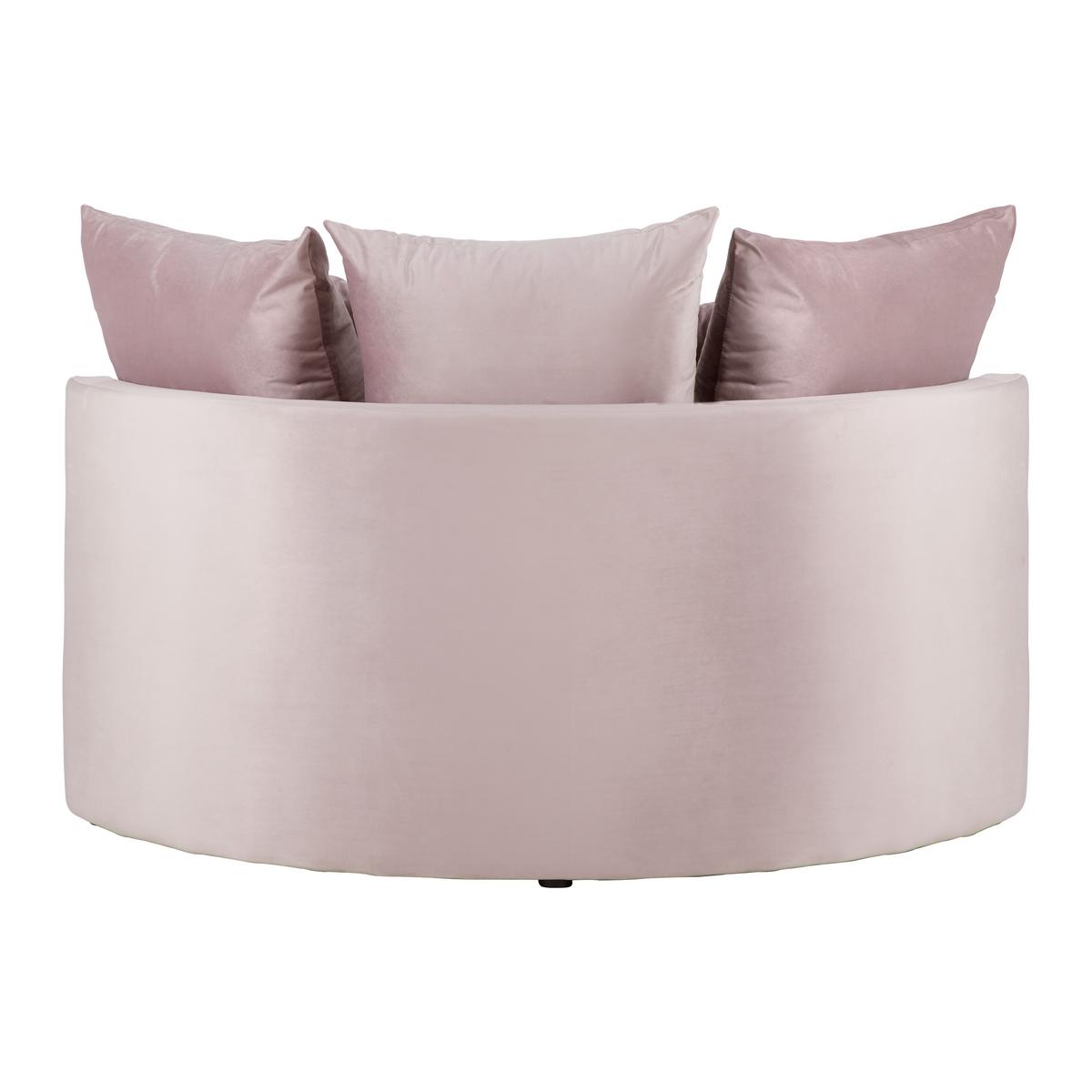 Sofa Elena Rosa Samt - Schwarz/Rosa, MODERN, Holz/Kunststoff (130/65/140cm) - Bessagi Home