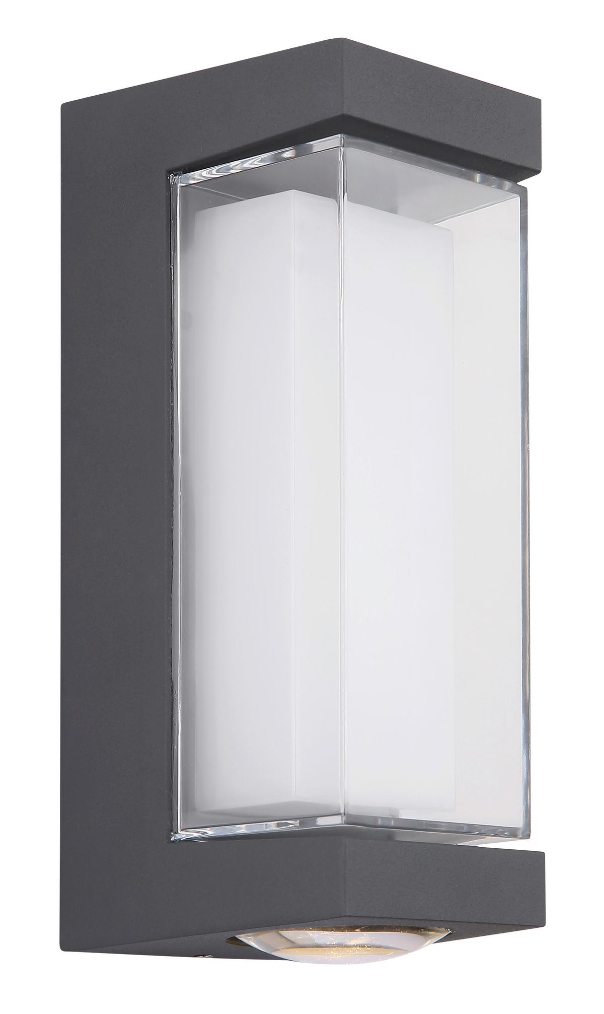 AUSSENWANDLEUCHTE 34316 - Transparent/Anthrazit, Design, Kunststoff/Metall (7,5/8,2/18,7cm) - Globo