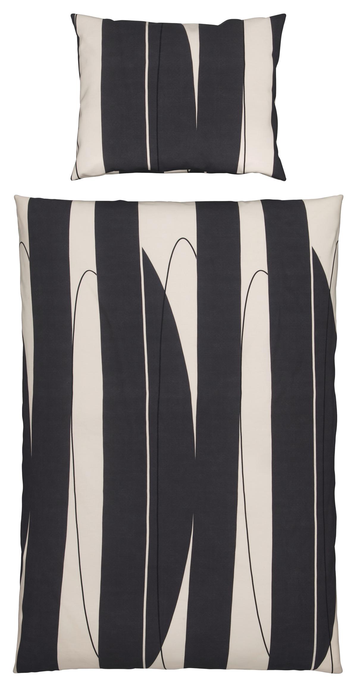 BETTWÄSCHESET ABSTRACT - Weiss/Schwarz, Modern, Textil (160/210cm) - Modern Living
