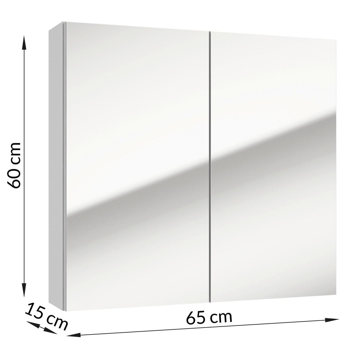SZAFKA Z LUSTREM LOCCA SPS 65 CM - biały, Basics, materiał drewnopochodny/szkło (65/60/15cm) - MID.YOU
