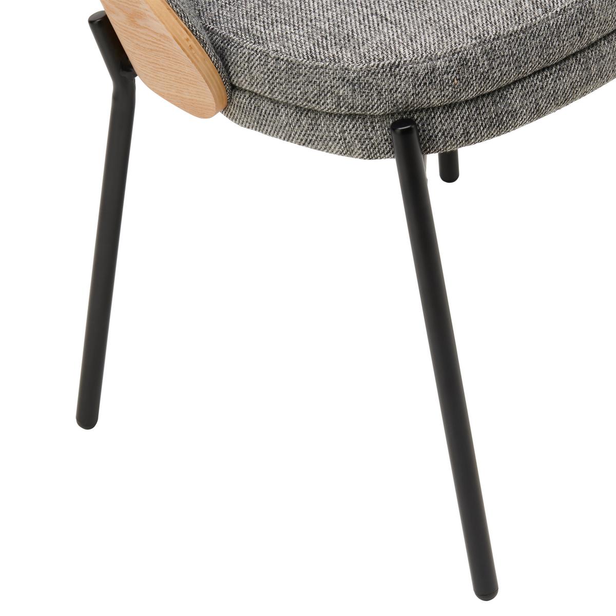 KRZESŁO EUGENIE - kolor naturalny/czarny, Modern, metal/tkanina (54/75/54cm) - Livetastic