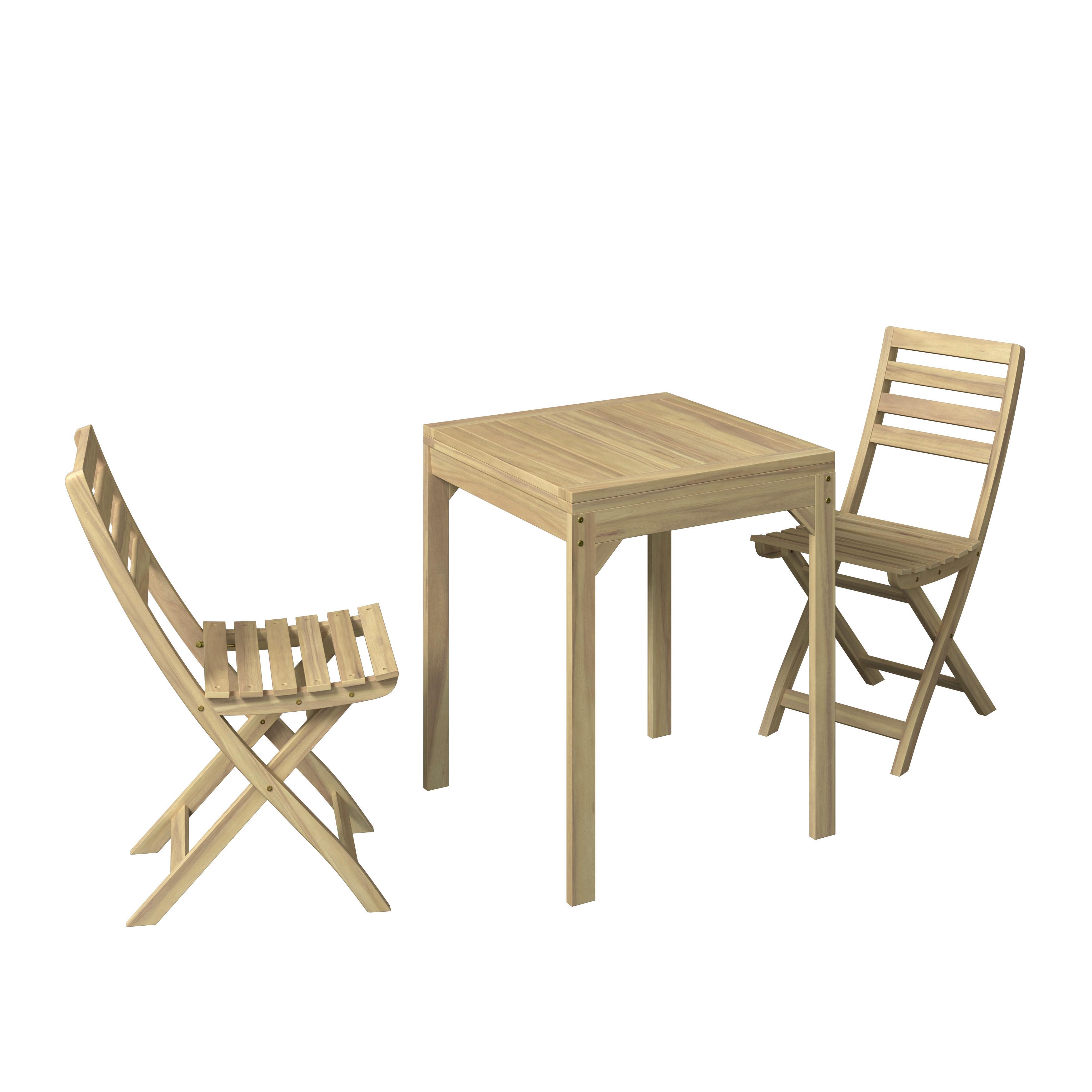 BALKONGMÖBLER SET SANA - akaciefärgad, Natur, trä (60-120/60/73,3cm) - Mömax
