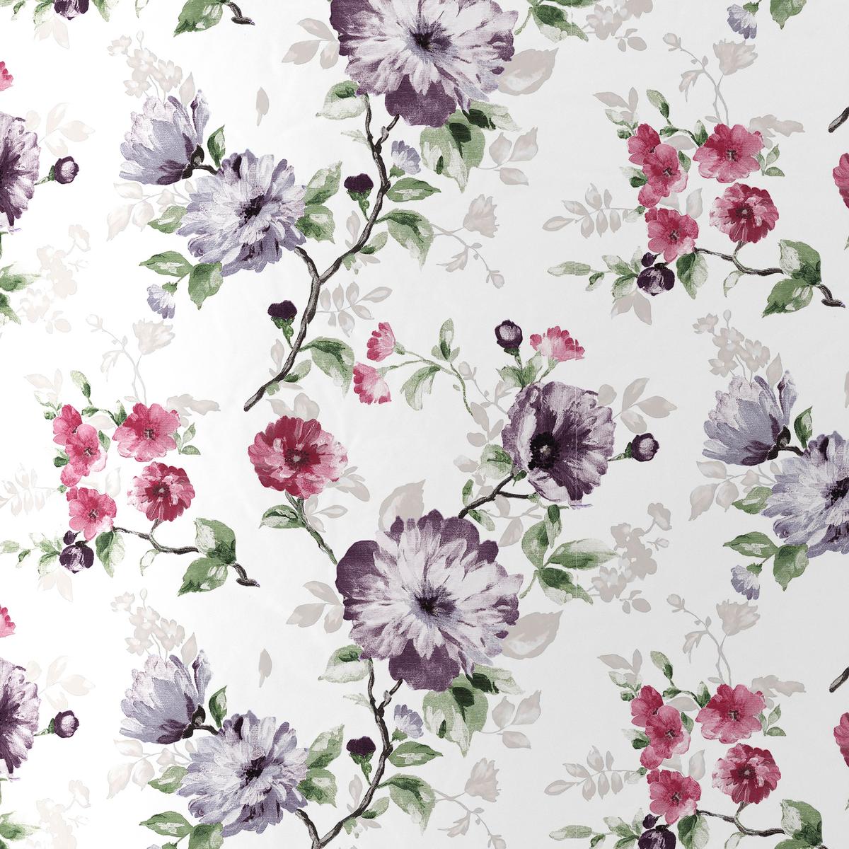 Bettwäsche Bio-Sophia Design Grün/Lila/Weiß ca. 135x200cm - Lila/Weiß, Natur, Textil (135/200cm) - ecoTree