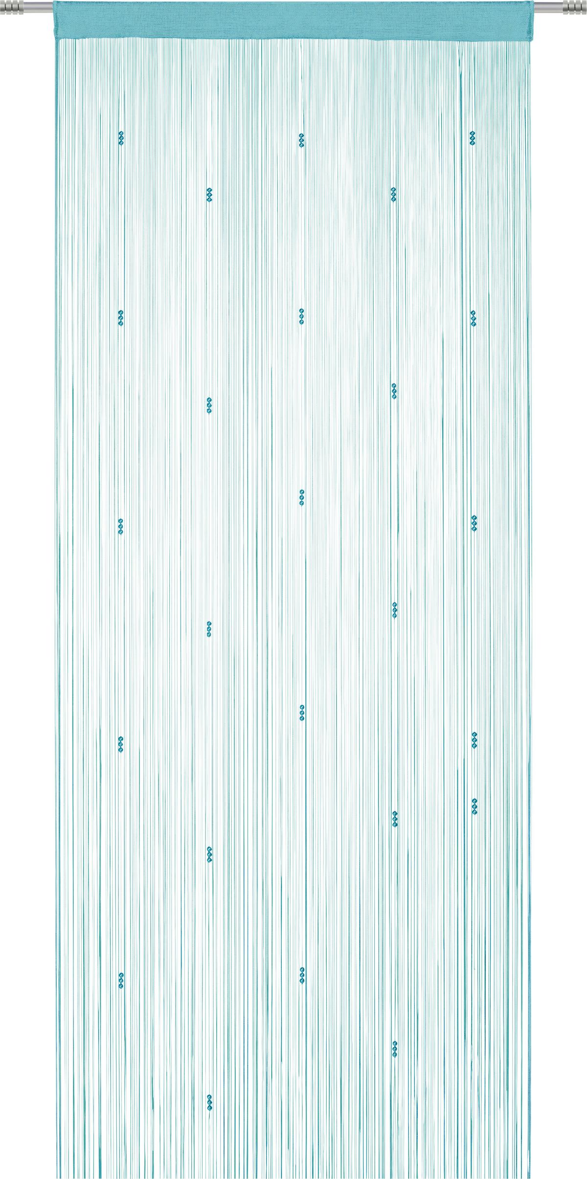 Zsinórfüggöny Perle 90/245cm - antracit/fehér, Romantik / Landhaus, textil (90/245cm) - Modern Living