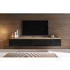 Lowboard ca. 180x30 cm mit LED Eiche Wotan/Schwarz - Schwarz Hochglanz/Eiche Wotan, LIFESTYLE, Holzwerkstoff/Kunststoff (180/30/33cm) - P & B
