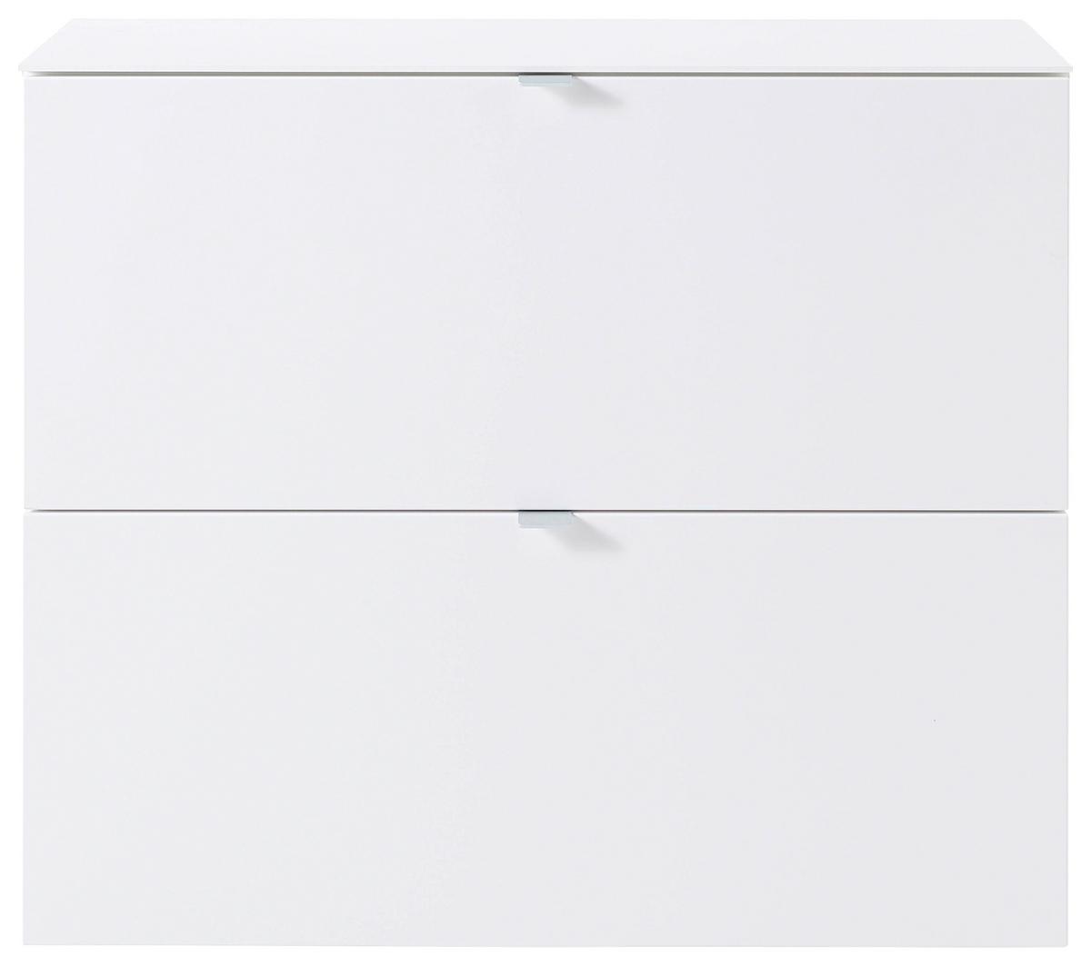 Schuhschrank in Weiss - Weiss/Silberfarben, Modern, Holzwerkstoff/Metall (100/84/37cm) - Mömax