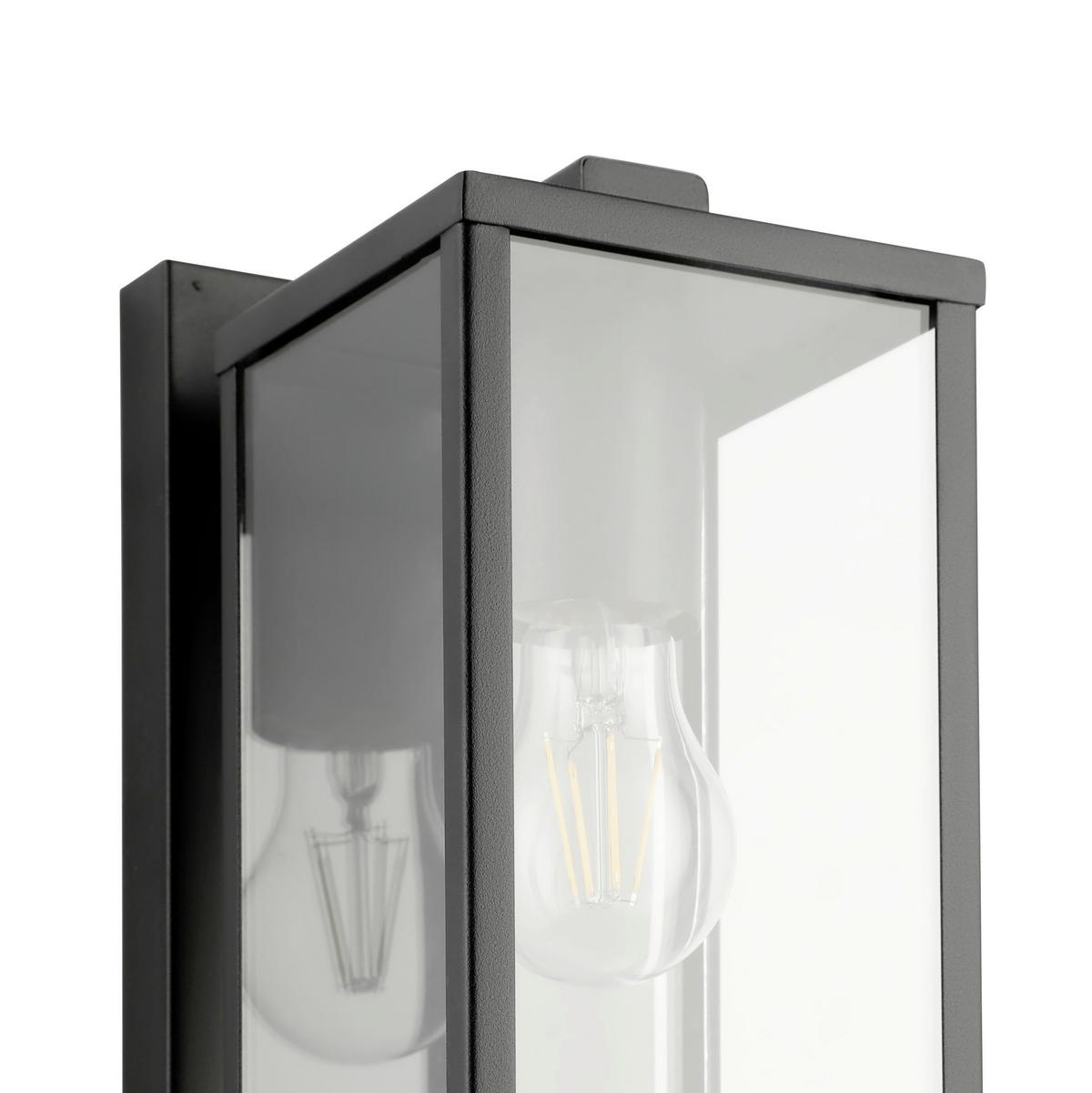 Außenwandleuchte Budrone Klar/Schwarz max. 40 Watt - Klar/Schwarz, KONVENTIONELL, Glas/Metall (16,5/12/27cm) - Eglo