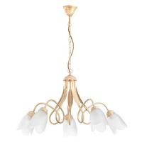 Kronleuchter Doppio Giro Weiß max. 6 Watt - Weiß, KONVENTIONELL, Glas/Metall (75/82cm)