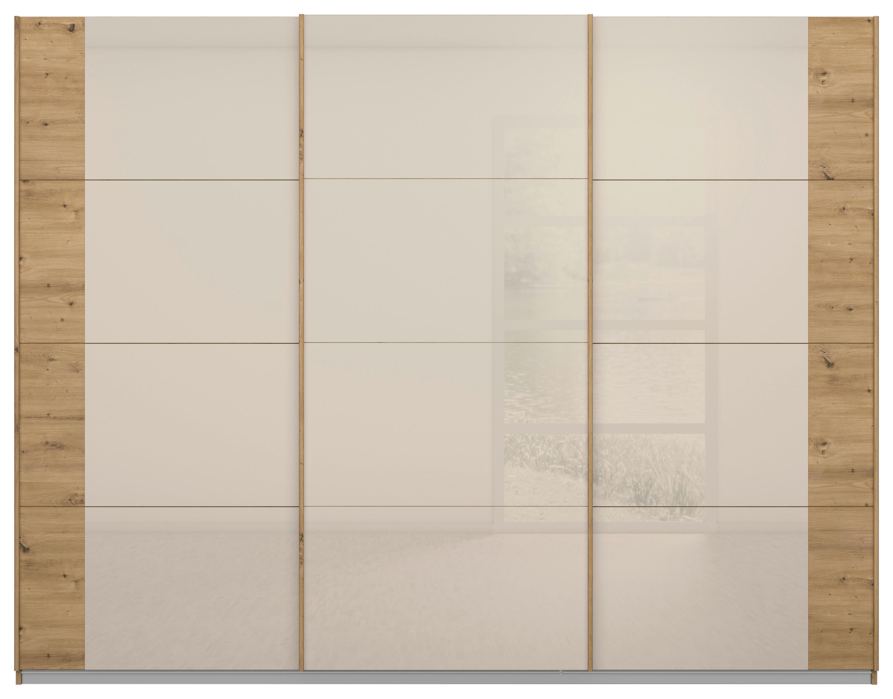 Ormar S Kliznim Vratima Artemis - hrast Artisan/boje šampanjca, Moderno, staklo/drvni materijal (271/210/62cm) - Modern Living