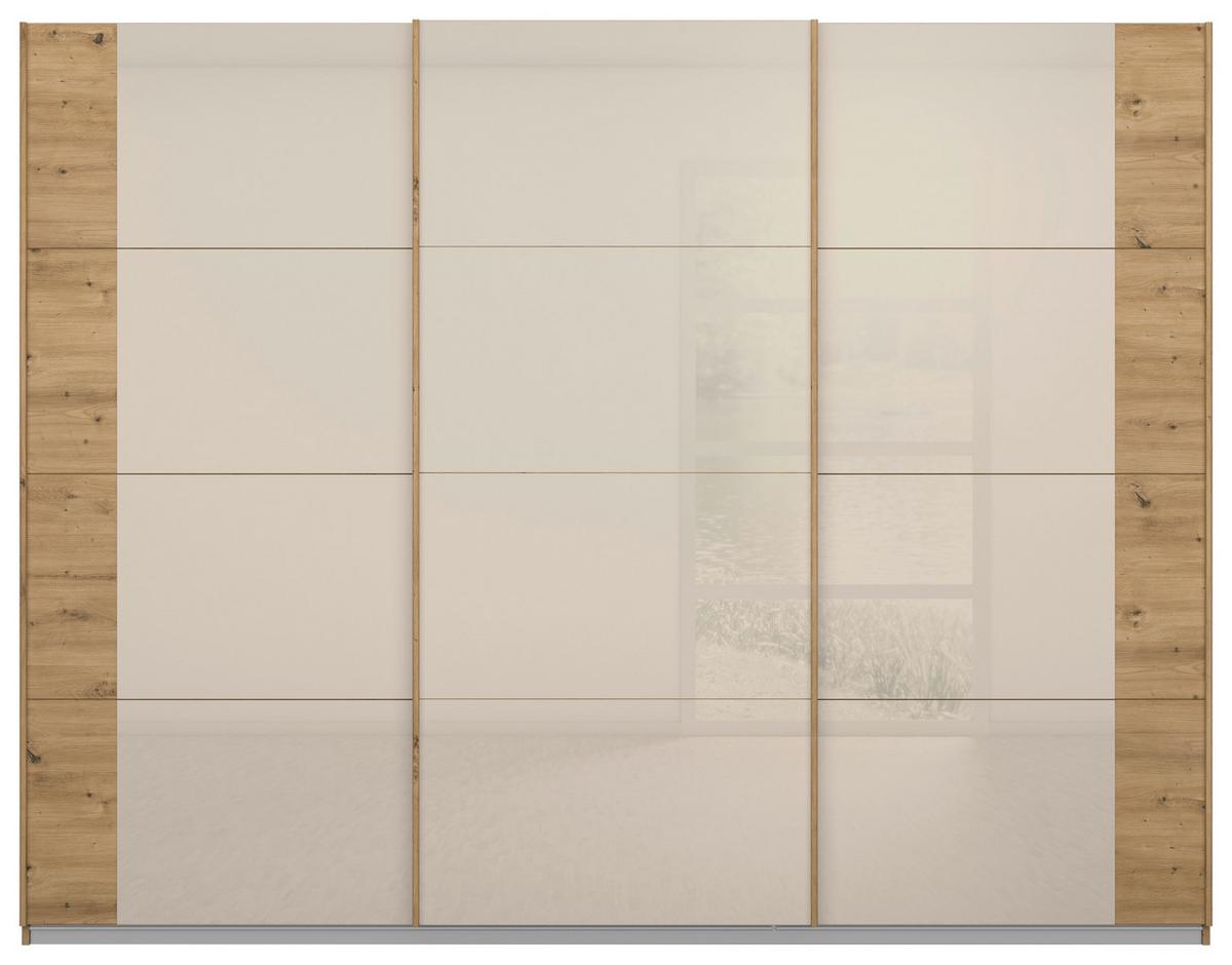 Ormar S Kliznim Vratima Artemis - hrast Artisan/boje šampanjca, Moderno, staklo/drvni materijal (271/210/62cm) - Modern Living