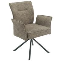 Armlehnstuhl Ellen Giga S Braun - Schwarz/Braun, MODERN, Textil/Metall (65.5/90/60cm) - Premium Living