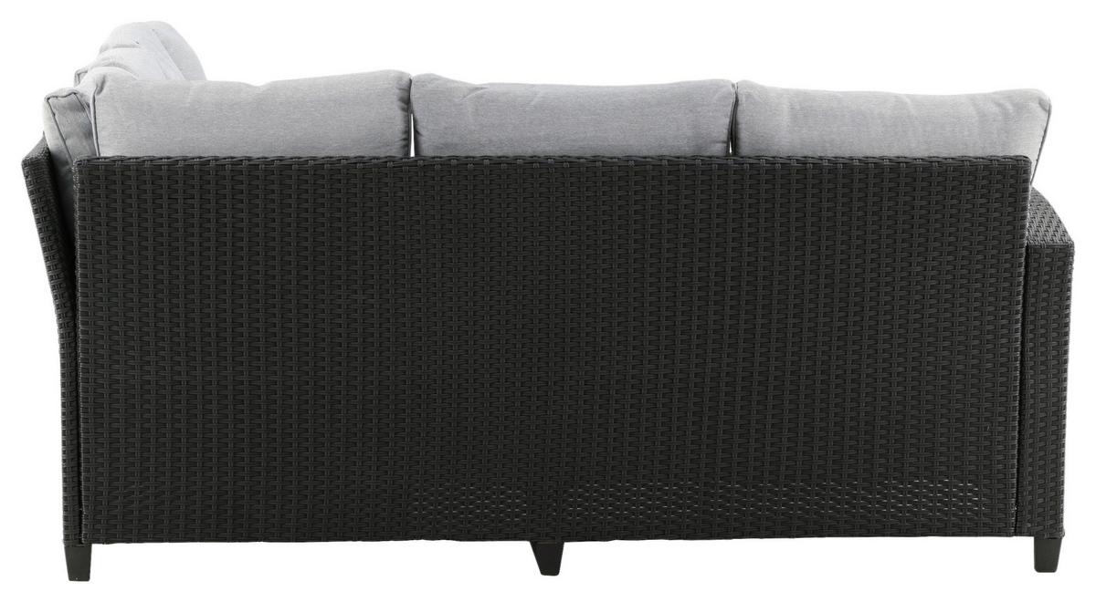 Dining-Loungeset Bentwood ca. 173x227 cm Schwarz - Schwarz, KONVENTIONELL, Kunststoff (173/227cm) - Gardenson