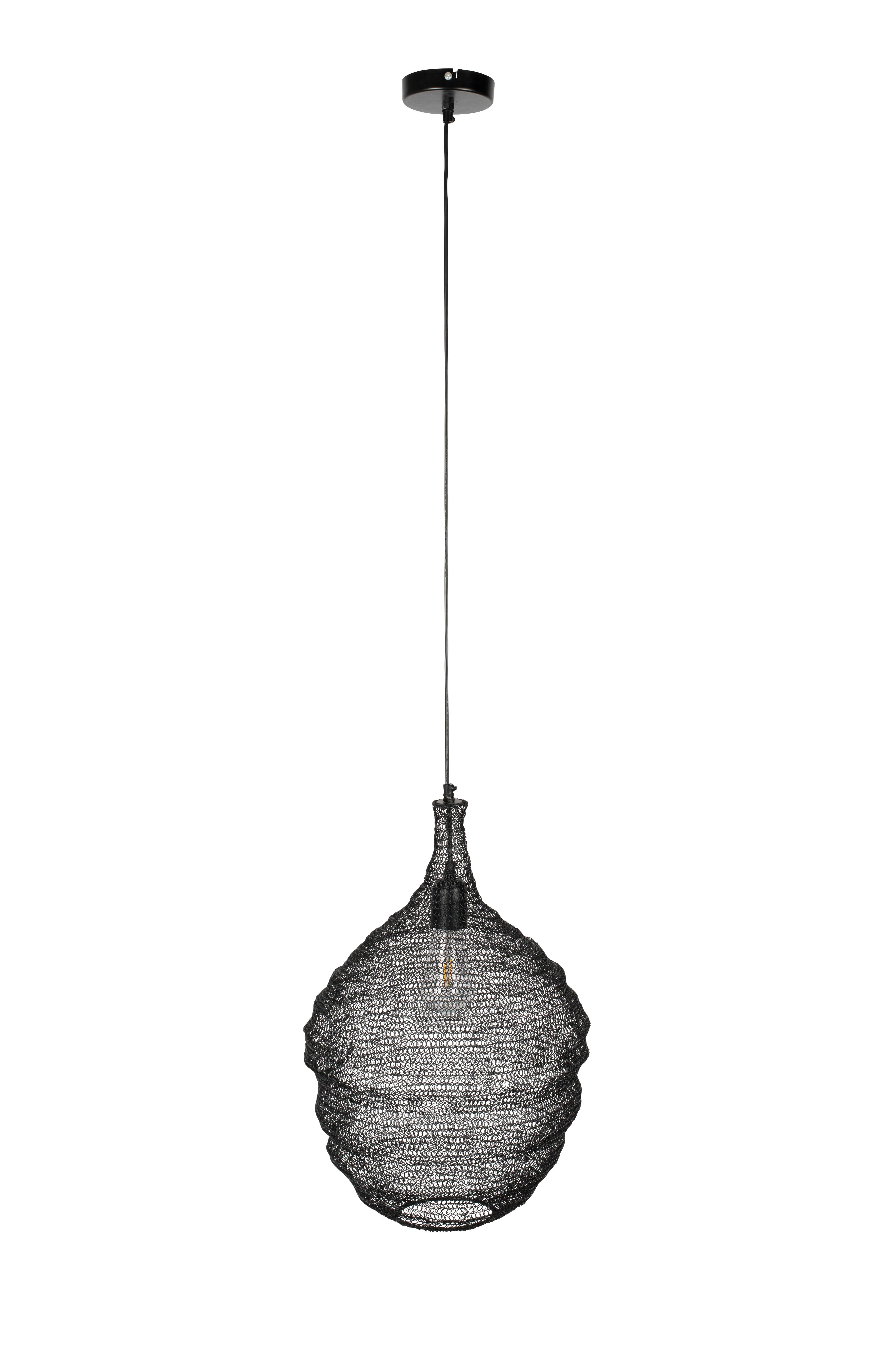 LAMPA WISZĄCA PENDANT LAMP LENA M BLACK - czarny, Design, metal (37/155cm) - Zuiver