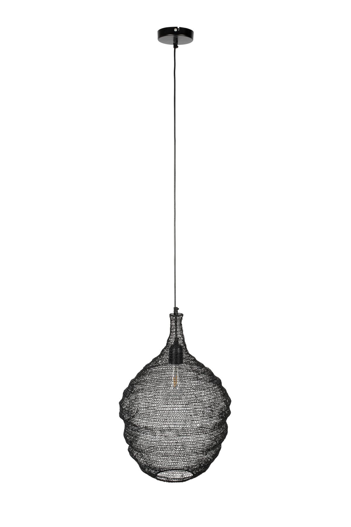 LAMPA WISZĄCA PENDANT LAMP LENA M BLACK - czarny, Design, metal (37/155cm) - Zuiver